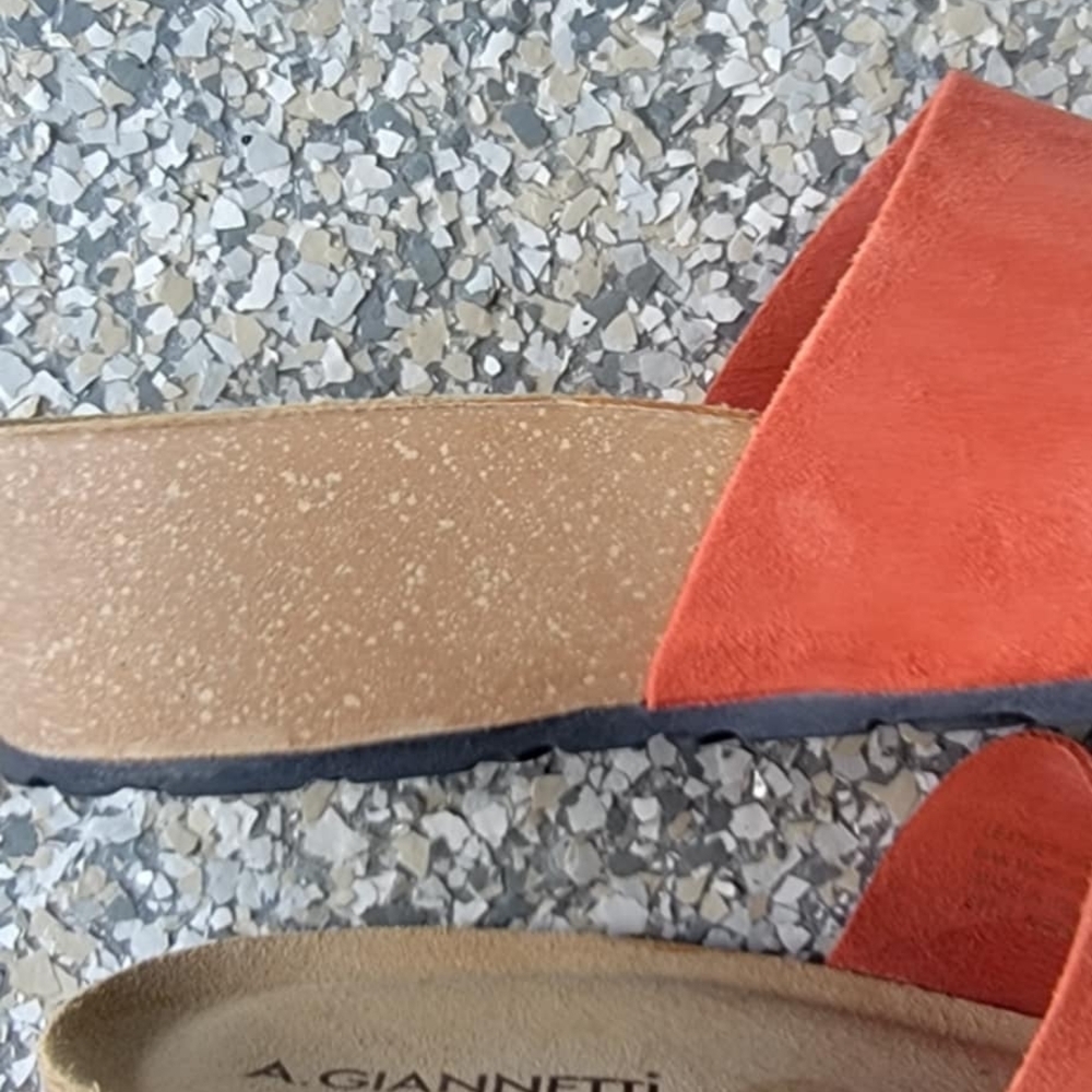 Women's Orange Slide Sandals Made In Italy - Picture 8 of 8